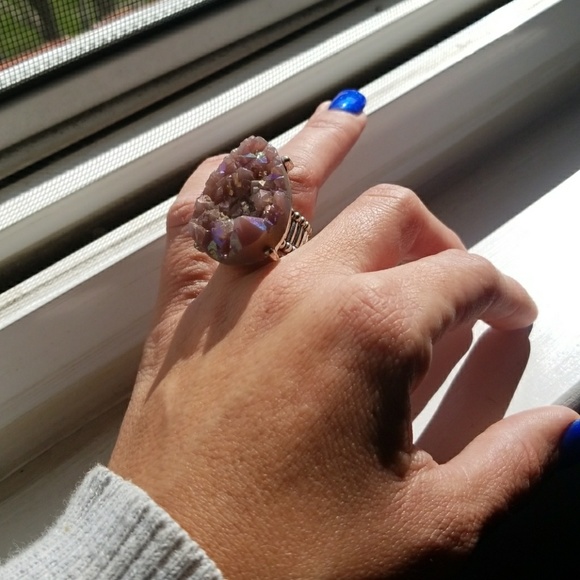 Purple druzy ring - Picture 4 of 8